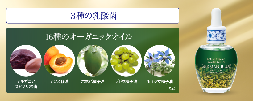 乳酸菌×16種のオーガニックオイル